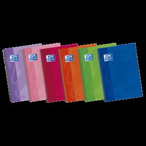 Oxford School Classic Write&Erase Fº Cuaderno Espiral - Tapa Extradura - Milimetrado con Margen - 80 Hojas - Colores Surtidos