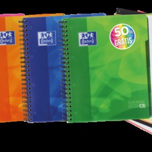 Oxford School Lagoon A4+ Europeanbook 4 - Tapa de Plastico Resistente - Incluye Separadores 5x5 - 120 Hojas de Papel de Alta Calidad - 50% mas Hojas Gratis