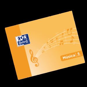 Oxford School Musica A5 Apaisado - Tapa Blanda - Libreta Grapada - 5 Pentagramas - Interlineado de 4mm - 10 Hojas - Tapa Naranja