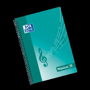 Oxford School Musica Fº Cuaderno Espiral - Tapa Blanda - 15 Pentagramas - Interlineado de 2mm - 20 Hojas - Ilustracion en Tapa