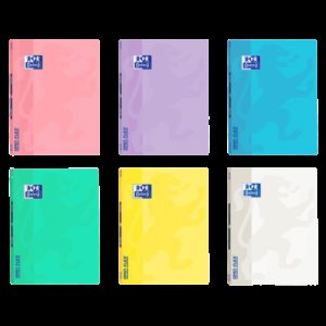 Oxford School Openflex Write&Erase A4 Libreta Grapada - Tapa de Plastico Resistente - 1 Linea con 2 Margenes - 48 Hojas de Colores Pastel - Ideal para Escribir y Borrar Facilmente