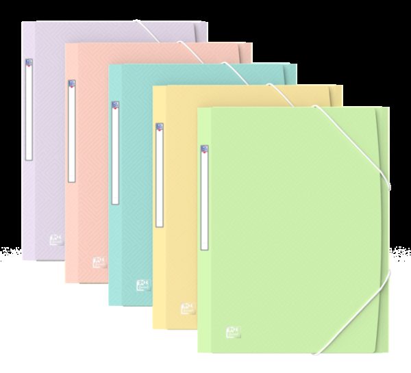 Oxford A4+ PP TR Pastel STD - Carpeta de Plastico Resistente - Tamaño A4+ - Diseño Moderno y Elegante - Ideal para Organizar Documentos - Colores Surtidos