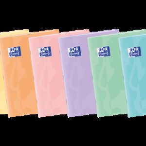 Oxford Easybook A4 Libreta Grapada - Tapa de Plastico Resistente - 48 Hojas con Margen - Cuadricula 4x4 - Diseño en Tonos Pastel