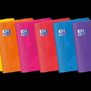 Oxford Easybook A4 Libreta Grapada - Tapa de Plastico Resistente - 48 Hojas con Margen - Cuadricula 4x4 - Colores Surtidos