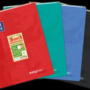 Oxford Easybook Kraft A4 - Tapa Blanda - Libreta Grapada - 1 Linea con 2 Margenes - 48 Hojas - Colores Surtidos