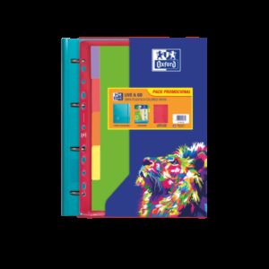 Oxford Europeanbinder Oxfl&G A4+Pp Sb+Sep Viv Sur - Carpeta de Anillas Europea - Tamaño A4+ - Fabricada en Polipropileno - Separadores Vivos y Coloridos