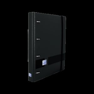 Oxford Europeanbinder Oxford Live&Go A5+ - Tapa Plastico Polifoam Negra - Anillas 4Dx25mm - Recambio Dots