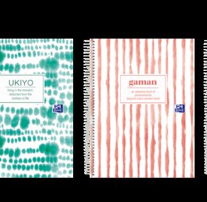 Oxford Japandi A4+ Europeanbook 5 Tapa Extradura - Cuaderno con 120 Hojas - Tamaño A4+ - 5x5 Cuadricula - 4 Modelos Disponibles