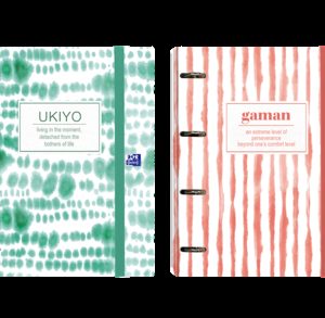 Oxford Japandi Europeanbinder - Tapa Extradura Resistente - Lomo de 45mm - Anillas 4Dx35mm - Recambio 5x5 Incluido - 4 Modelos Vivos