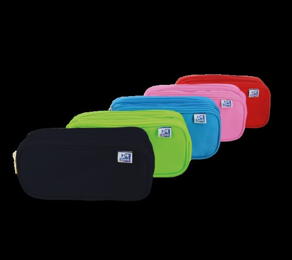 Oxford Kangoo Kids Estuche Triple - 3 Cremalleras - Poliester Resistente - Tamaño Compacto de 22.5x11x7cm - Colores Surtidos