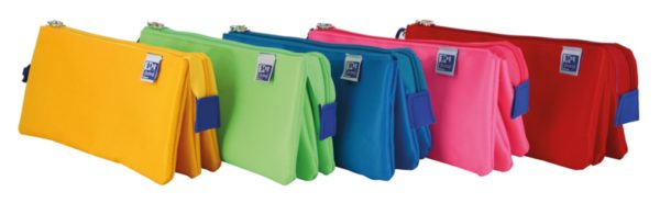 Oxford Kangoo Kids Estuche Triple Poliester - Tamaño Compacto 22x8x10cm - Diseño Divertido para Niños - Colores Surtidos