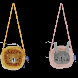 Oxford Kids Bolsito Infantil de Tacto Suave Peluche - Ideal para Niños Pequeños - Diseño de 4 Animalitos - Textura Suave y Agradable - Colores Surtidos