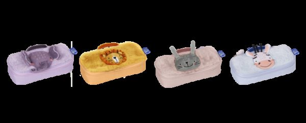 Oxford Kids Estuche Infantil de Peluche Suave - Surtido 4 Animal Besties - Ideal para Niños - Diseño Divertido y Colorido - Practico y Resistente