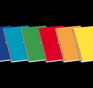 Enri Cuaderno Espiral Tapa Blanda 8º 4x4 80 Hojas - Diseño Compacto - Tapa Flexible - Cuadricula de 4x4 - 80 Hojas - Colores Surtidos