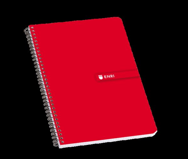 Enri Fº Tapa Dura Cuaderno Espiral 4x4 con Margen 100 Hojas Rojo - Resistente Tapa Dura - Cuadriculado 4x4 con Margen - 100 Hojas de Alta Calidad - Color Rojo