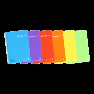 Enri Plus 4º Cuaderno Espiral Pauta 2.5mm - Tapa de Plastico - 80 Hojas 90gr - Colores Surtidos