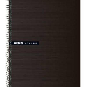 Enri Status 4º Tapa Dura Cuaderno Espiral 4x4 - 100 Hojas - Color Negro