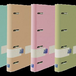 Oxford Nature Europeanbinder A4+ Tapa Extradura 4x35 Surtido con Recambio Pastel 5x5 - Carpeta Ecologica con Tapa Dura - Incluye Recambio de Hojas Pastel
