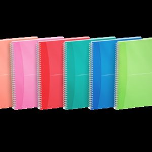 Oxford Office My Colours Cuaderno Espiral A4 - Tapa de Plastico - 5x5 - 90 Hojas - Colores Surtidos