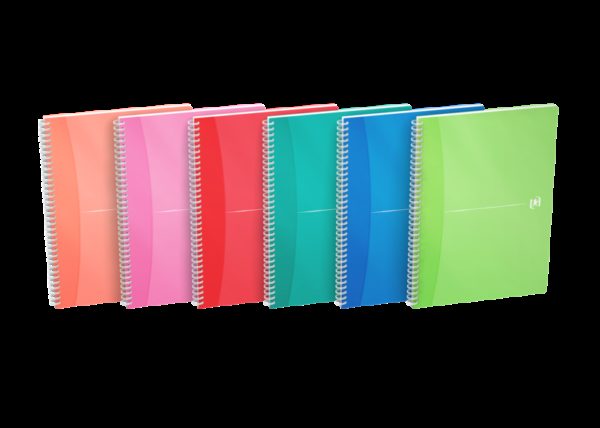 Oxford Office My Colours Cuaderno Espiral A4 - Tapa de Plastico - 5x5 - 90 Hojas - Colores Surtidos