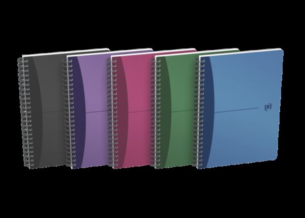 Oxford Office Urban Mix A5 Cuaderno Espiral - Tapa de Plastico - 5x5 - 90 Hojas - Colores Surtidos