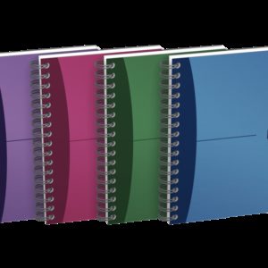 Oxford Office Urban Mix A6 Cuaderno Espiral - Tapa de Plastico Resistente - 90 Hojas Cuadriculadas 5x5 - Colores Surtidos