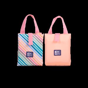 Oxford Porta Alimentos Reutilizable con Asa Colorblock - Poliester Reciclado RPET - Libre de Bpa - Conveniente y Ecologico