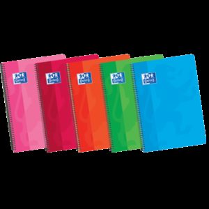 Oxford School Classic 4º Cuaderno Espiral Tapa Blanda 4x4 - 80 Hojas - Margen 4x4 - Colores Surtidos