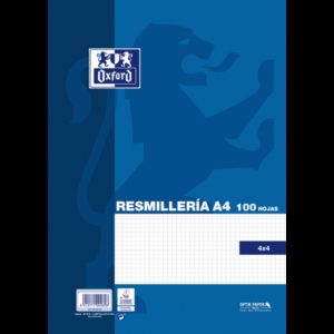 Oxford School Classic A4 Resmilleria 4x4 100 Hojas - Cuaderno de Tamaño A4 - Resmilleria de 4x4