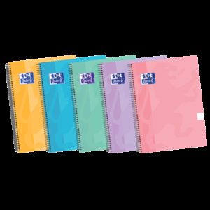 Oxford School Classic A4+ Europeanbook Spiralflex - Tapa de Plastico Resistente - 50 Hojas de Papel de Alta Calidad - 1 Linea para Escribir - Colores Surtidos