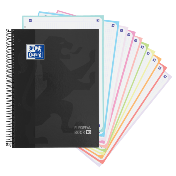 Oxford School Classic A4+ Tapa Extradura Europeanbook - 10 5x5 - 150 Hojas - Color Negro