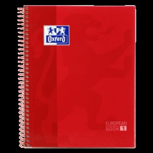 Oxford School Classic A5+ Europeanbook - Tapa Extradura - Cuadricula 5x5 - 80 Hojas - Color Rojo
