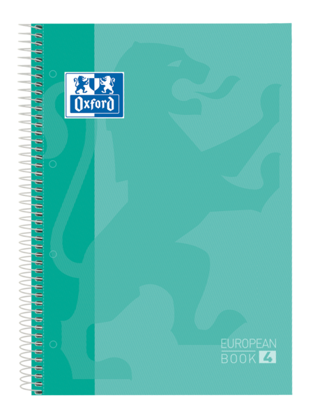 Oxford School Classic A5+ Europeanbook - Tapa Extradura Resistente - 50% mas Hojas Gratis - Cuadricula 5x5 - 120 Hojas - Color Ice Mint