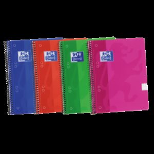 Oxford School Classic A5+ Europeanbook Spiralflex - Tapa de Plastico Resistente - 1 Linea por Pagina - 50 Hojas - Colores Surtidos