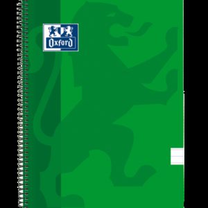 Oxford School Classic Cuaderno Espiral Tapa de Plastico Folio - 1 Linea con Margen - 80 Hojas - Color Verde