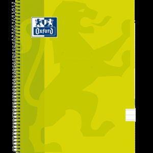 Oxford School Classic Cuaderno Espiral Tapa de Plastico Folio - 80 Hojas - 1 Linea con Margen - Ideal para Estudiantes - Color Lima