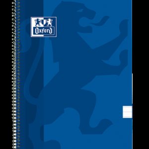 Oxford School Classic Cuaderno Espiral Tapa de Plastico Folio - 80 Hojas - Tapa Azul Marino - 1 Linea con Margen