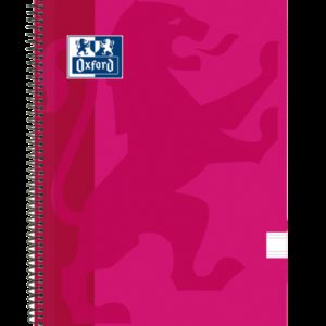 Oxford School Classic Cuaderno Espiral Tapa de Plastico Folio - Pauta 2.5 con Margen - 80 Hojas - Color Fucsia