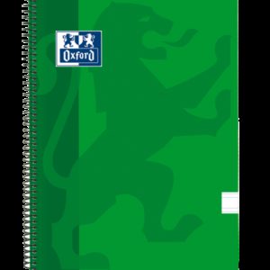 Oxford School Classic Cuaderno Espiral Tapa de Plastico Folio - Pauta 3.5 con Margen - 80 Hojas - Color Verde