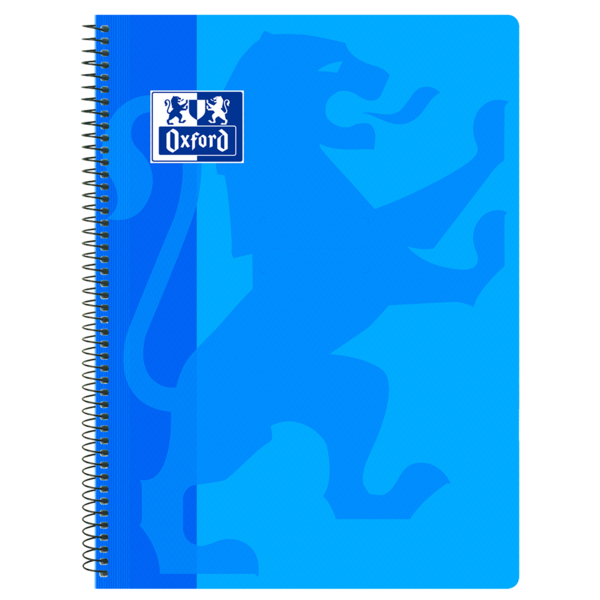 Oxford School Classic Cuaderno Espiral Tapa de Plastico Folio 4x4 - 80 Hojas - Color Turquesa