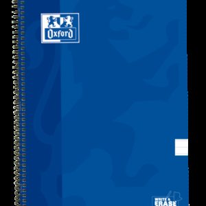 Oxford School Classic Cuaderno Espiral Tapa Extradura Write&Erase - Folio 1 Linea con Margen - 80 Hojas - Color Azul Marino
