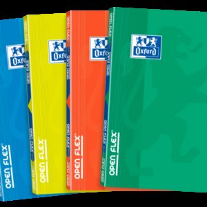 Oxford School Classic Openflex 9x14 Libreta Grapada - Tapa de Plastico Resistente - 48 Hojas de Papel Cuadriculado 5x5 - Colores Surtidos - Ideal para Estudiantes