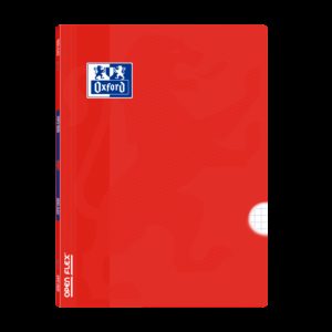 Oxford School Classic Openflex A4 - Tapa de Plastico Resistente - Libreta Grapada 4x4 con Margen - 48 Hojas de Alta Calidad - Color Rojo