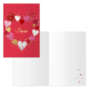 Dohe Tarjeta de Felicitacion de San Valentin - 11.5x17cm - Impresas a Todo Color - Estampaciones con Pelicula de Color - Estampacion en Seco - Papel Offset Blanco de 300gr - Incluye Sobre de Color