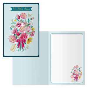 Dohe Tarjeta de Felicitacion Dia de la Madre - 11.5x17cm - Impresas a Todo Color - Estampaciones con Pelicula de Color - Estampacion en Seco - Papel Offset Blanco de 300gr - Incluye Sobre de Color