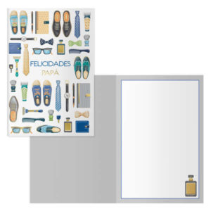 Dohe Tarjeta de Felicitacion para Padres - 11.5x17cm - Impresas a Todo Color - Estampaciones con Pelicula de Color - Estampacion en Seco - Papel Offset Blanco de 300gr - Incluye Sobre de Color