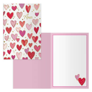 Dohe Tarjeta de Felicitacion para Parejas - 11.5x17cm - Impresas a Todo Color - Estampaciones con Pelicula de Color - Estampacion en Seco - Papel Offset Blanco de 300gr - Incluye Sobre de Color