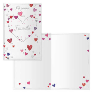Dohe Tarjeta de Felicitacion San Valentin - 11.5x17cm - Impresion a Todo Color - Estampaciones con Pelicula de Color - Estampacion en Seco - Papel Offset Blanco de 300gr - Incluye Sobre de Color