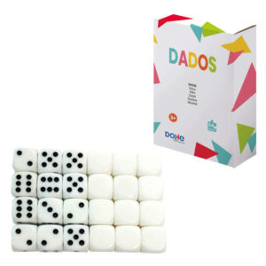 Dohe Coleccion de Dados Educativos - Dados con Puntos del 1 al 6 y Dados Blancos - Ideal para Conteo, Operaciones Basicas y Juegos de Mesa - Recomendado para Primaria