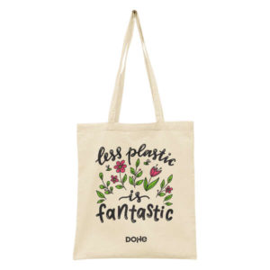 Dohe Totebag de Algodon Reciclado y Organico - 220gr - Asas Largas - Sostenible y Respetuoso con el Medio Ambiente - Ideal para Uso Diario